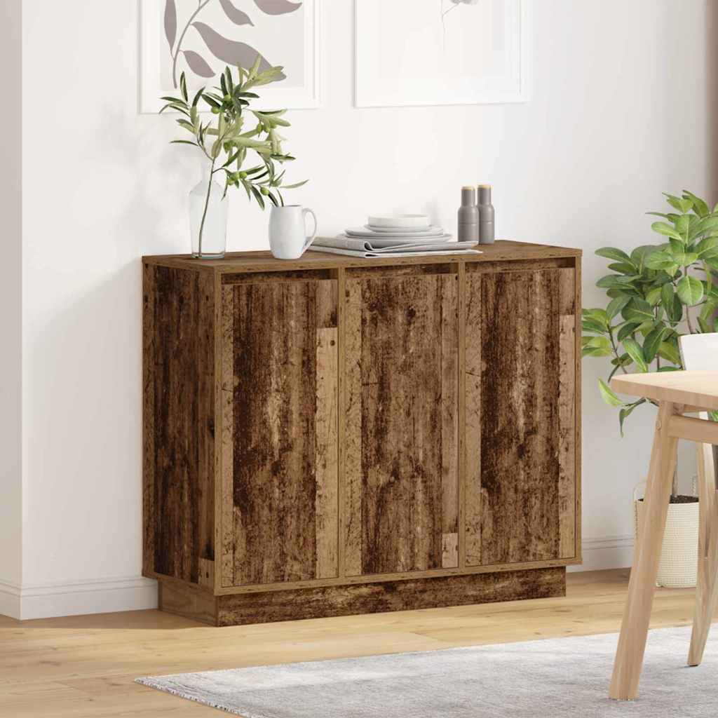 LED Sideboard Oudhout 90 x 32 x 75 cm Bewerkt hout is nu te koop bij PeponiXL, paradijselijk wonen!