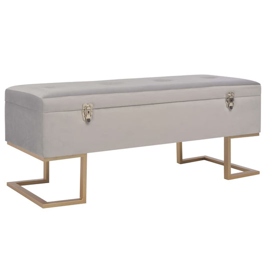 Bankje met opbergvak 105 cm fluweel grijs is nu te koop bij PeponiXL, paradijselijk wonen!