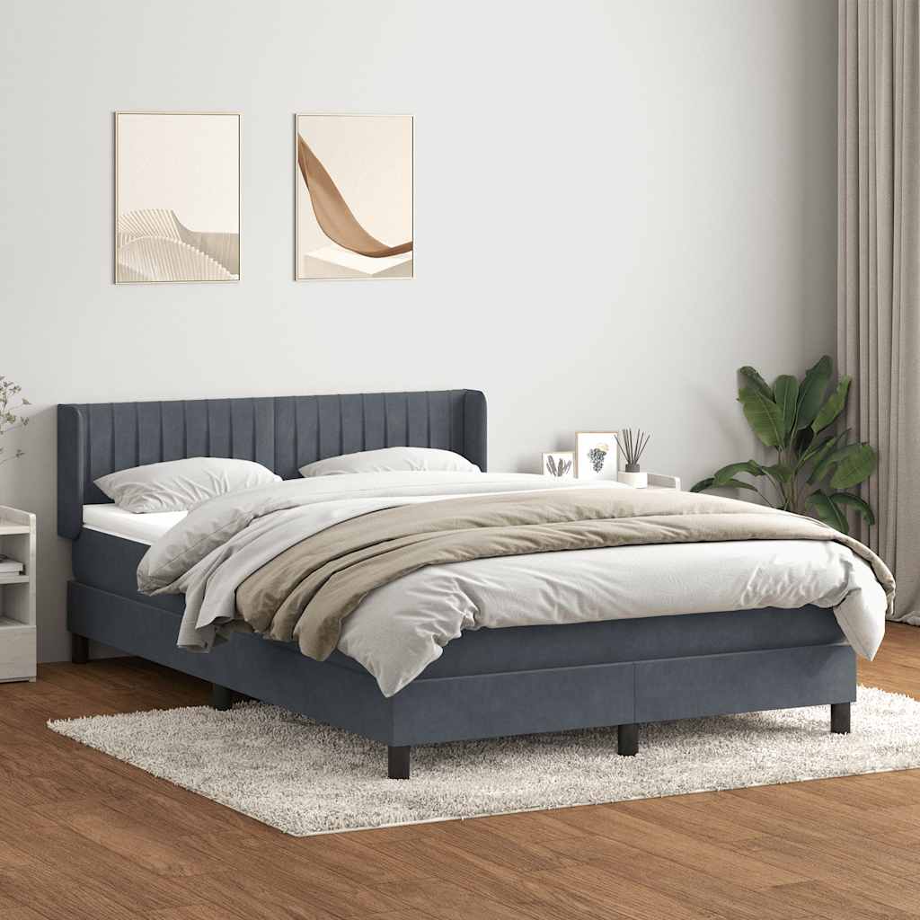 Boxspring met matras fluweel donkergrijs 160x210 cm is nu te koop bij PeponiXL, paradijselijk wonen!