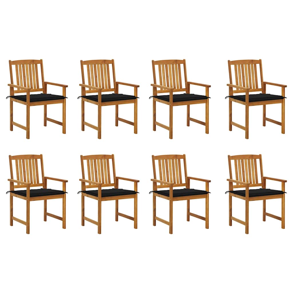 Tuinstoelen 8 st met kussens massief acaciahout is nu te koop bij PeponiXL, paradijselijk wonen!