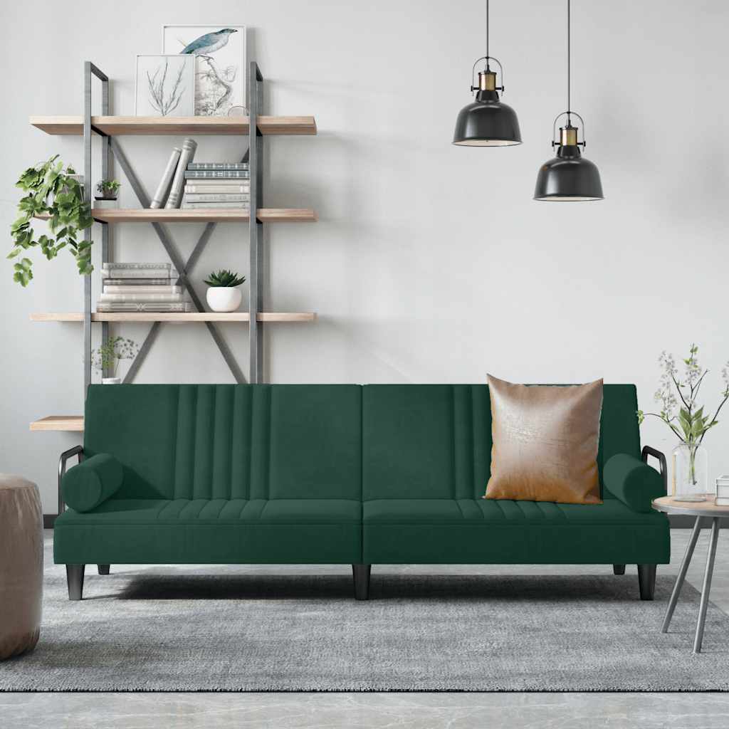 Slaapbank met armleuningen fluweel donkergroen is nu te koop bij PeponiXL, paradijselijk wonen!