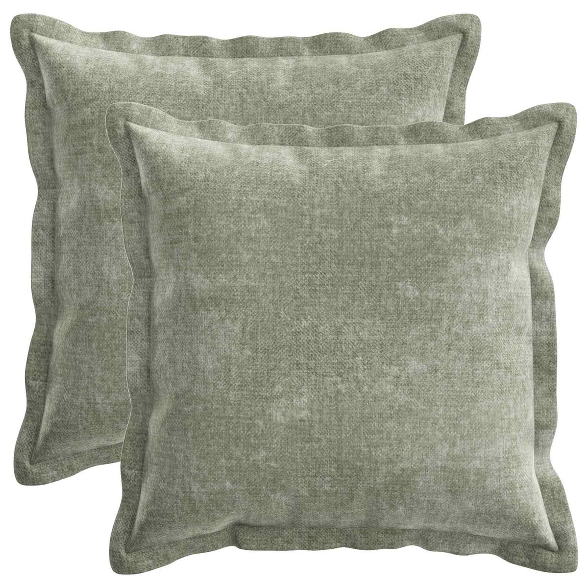 Kussensloop 2 st HOUTEN Groen 35 x 35 cm Chenille Stof is nu te koop bij PeponiXL, paradijselijk wonen!