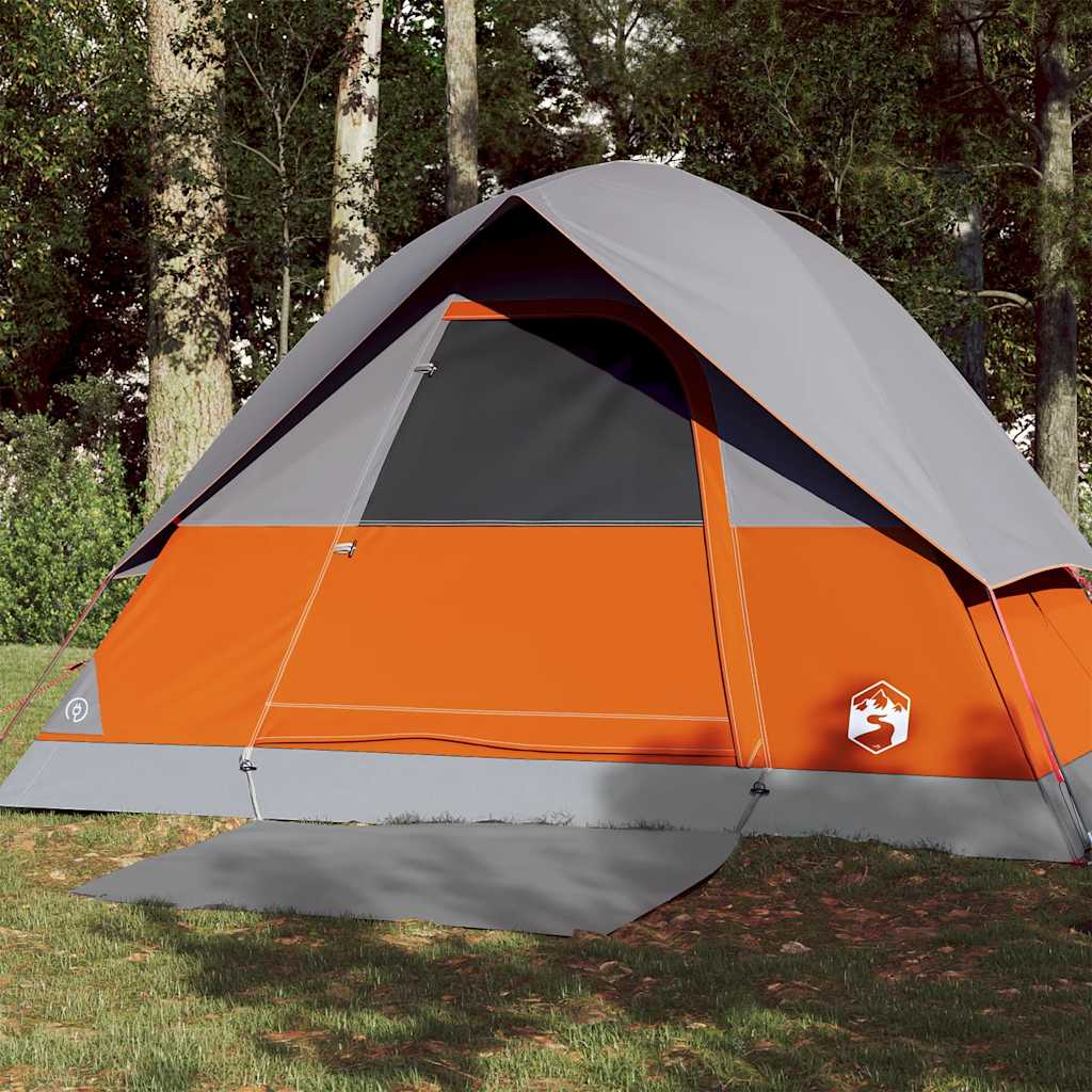 Koepeltent 3-persoons waterdicht grijs en oranje is nu te koop bij PeponiXL, paradijselijk wonen!