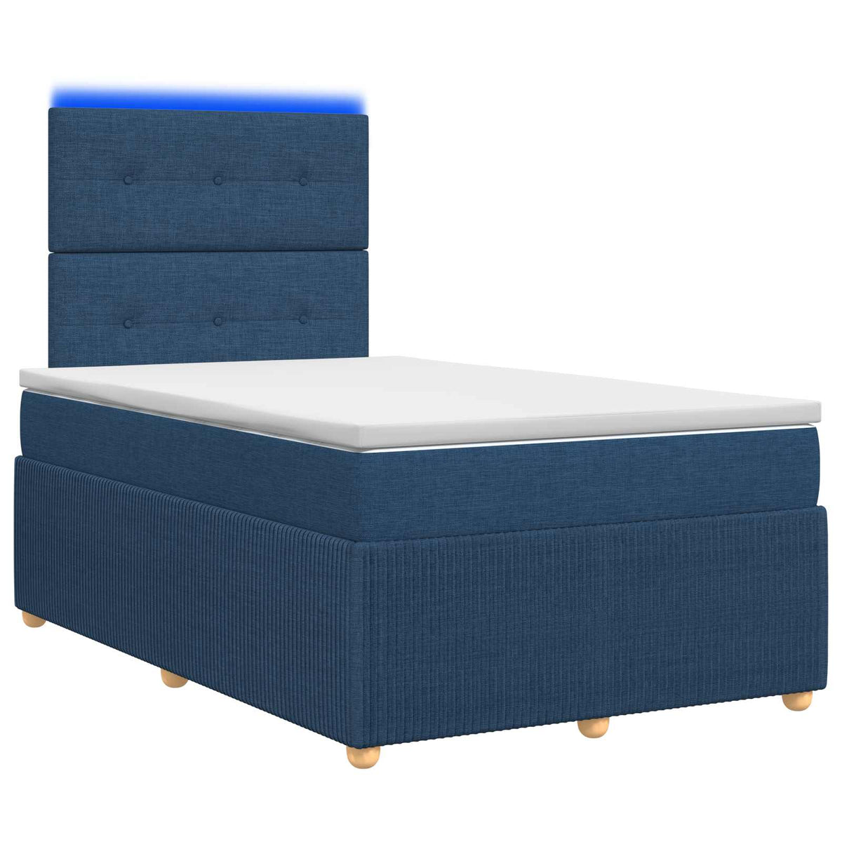LED Boxspring Bed met Matras Blauw 120 x 190 cm Stof is nu te koop bij PeponiXL, paradijselijk wonen!