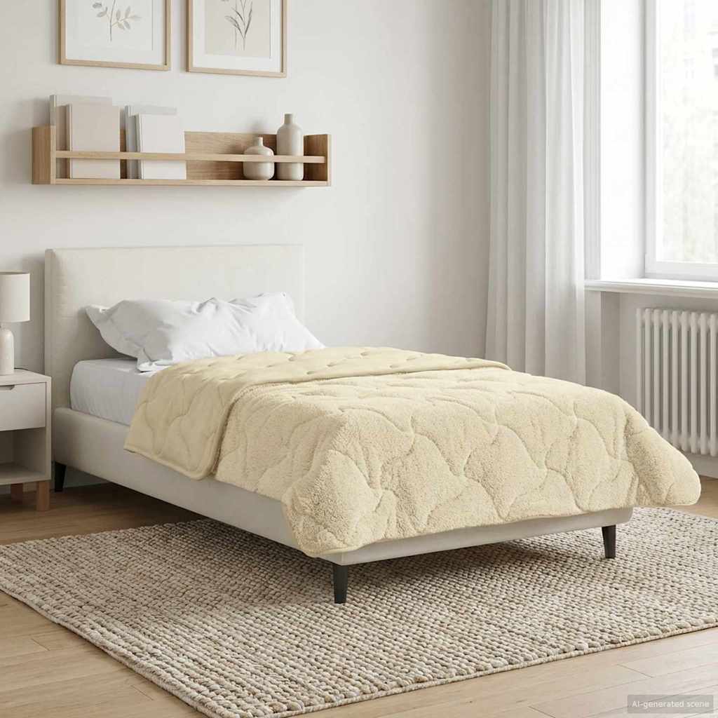 Zomer Dekbed Crème 155 x 220 cm Microfiber en Teddy fleece is nu te koop bij PeponiXL, paradijselijk wonen!