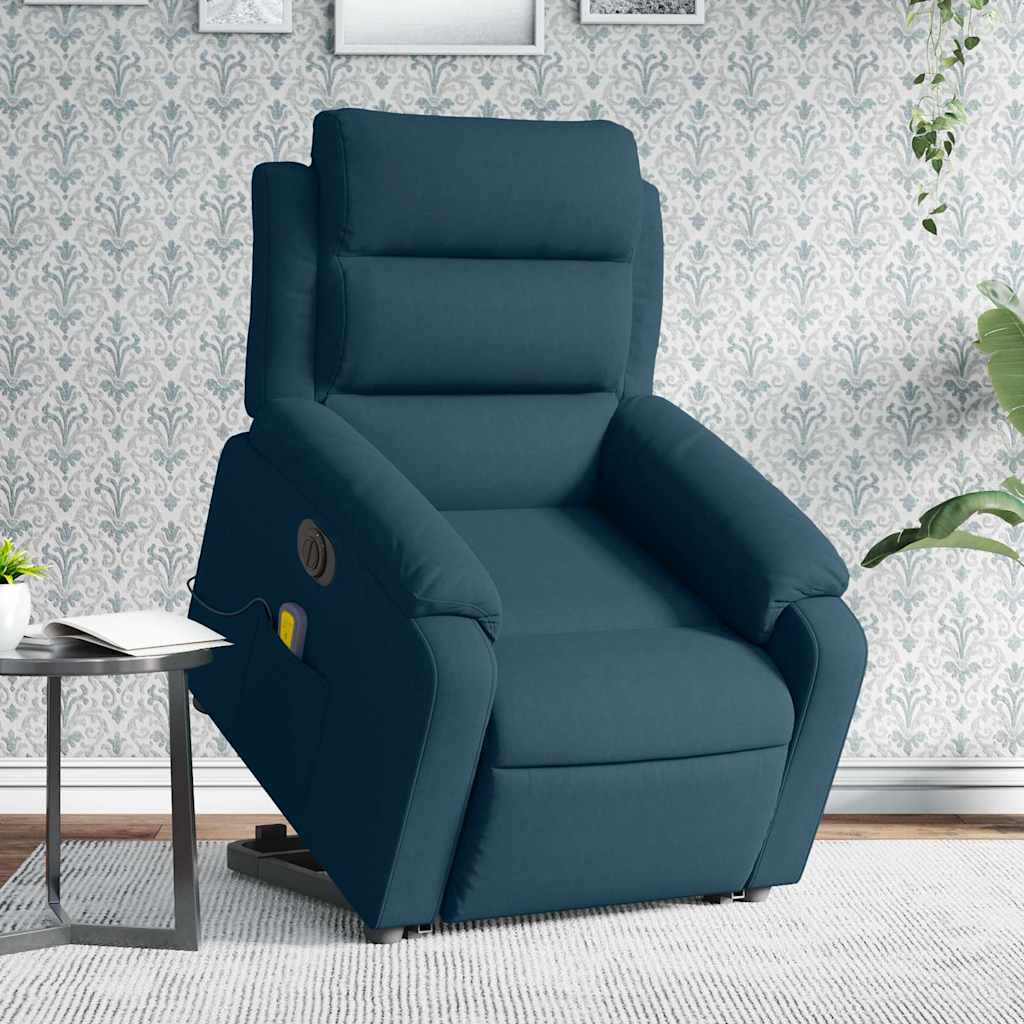 Sta-op-massagestoel elektrisch verstelbaar fluweel blauw is nu te koop bij PeponiXL, paradijselijk wonen!