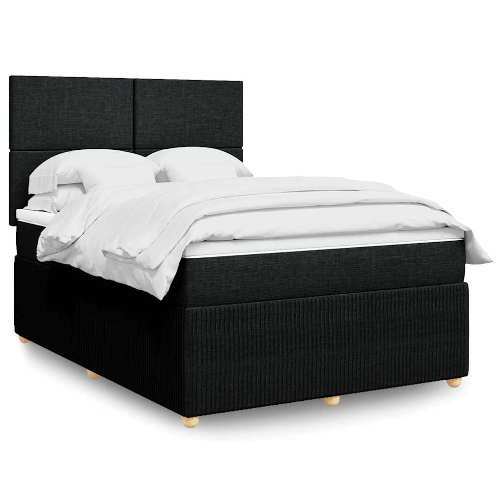 Boxspring met matras stof zwart 140x200 cm is nu te koop bij PeponiXL, paradijselijk wonen!