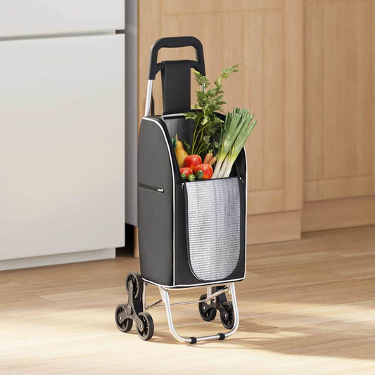 Winkel trolley Zwart 39,5 x 33 x 93 cm Oxford stof is nu te koop bij PeponiXL, paradijselijk wonen!