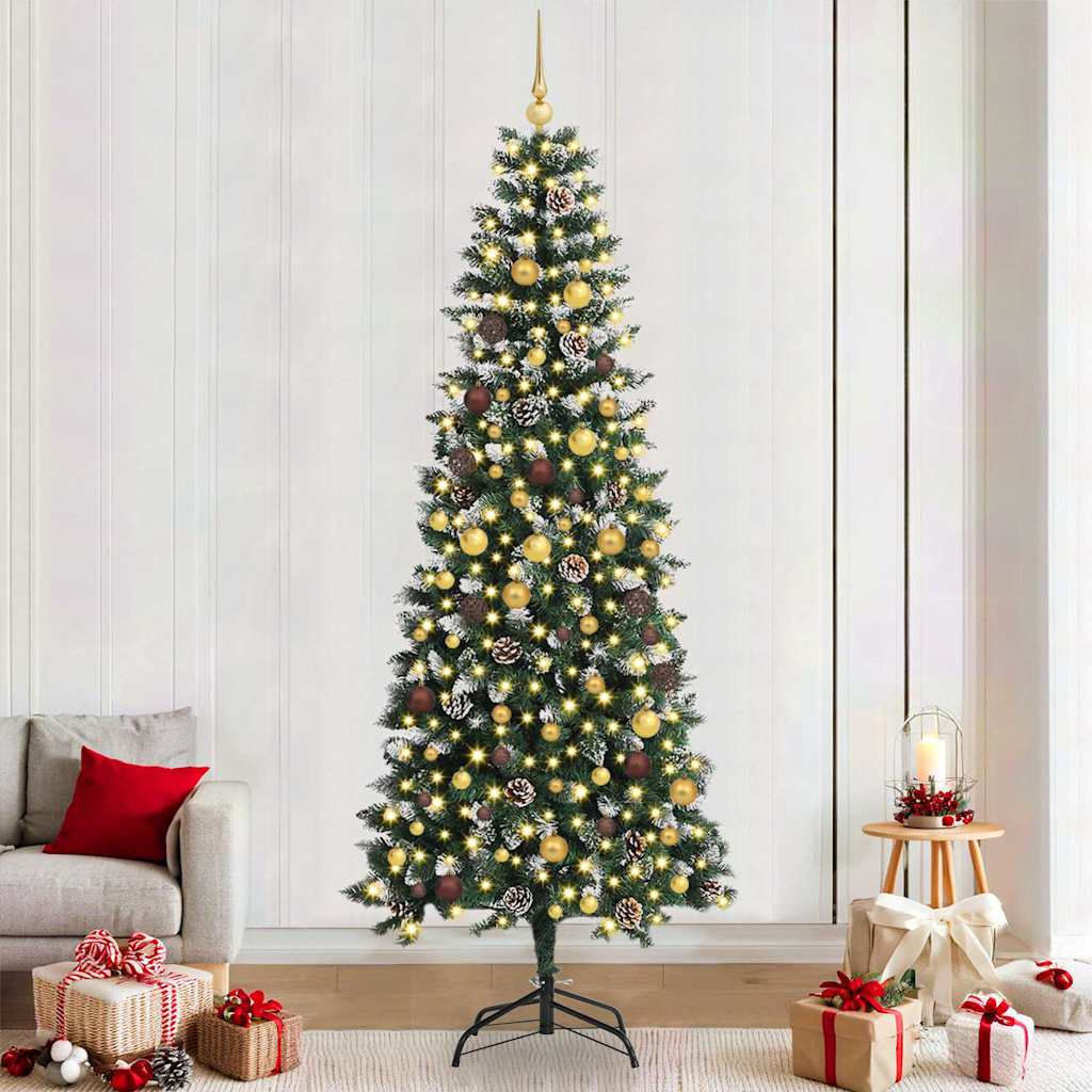 Kunstkerstboom met 300 LED Groen 240 cm PVC en Plastic en Staal is nu te koop bij PeponiXL, paradijselijk wonen!