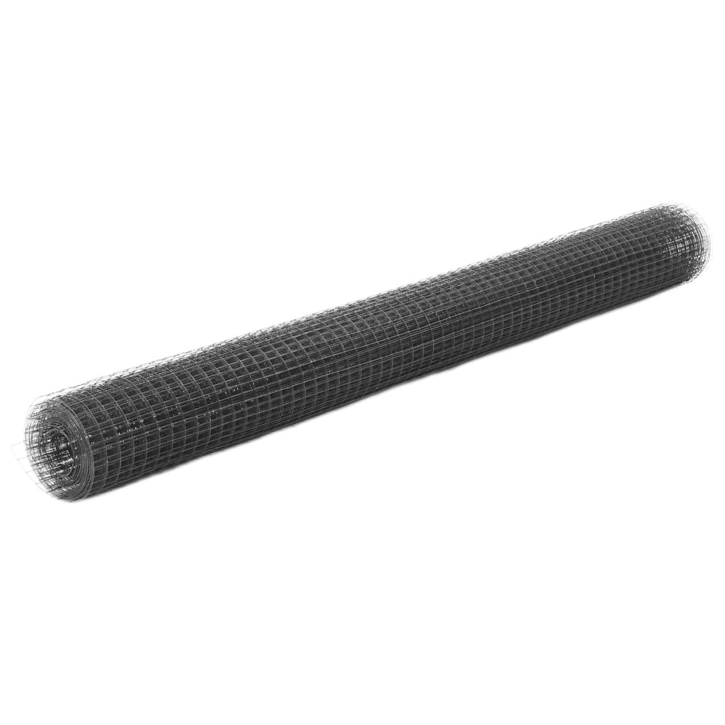 Kippengaas 25x1,5 m staal met PVC coating grijs is nu te koop bij PeponiXL, paradijselijk wonen!