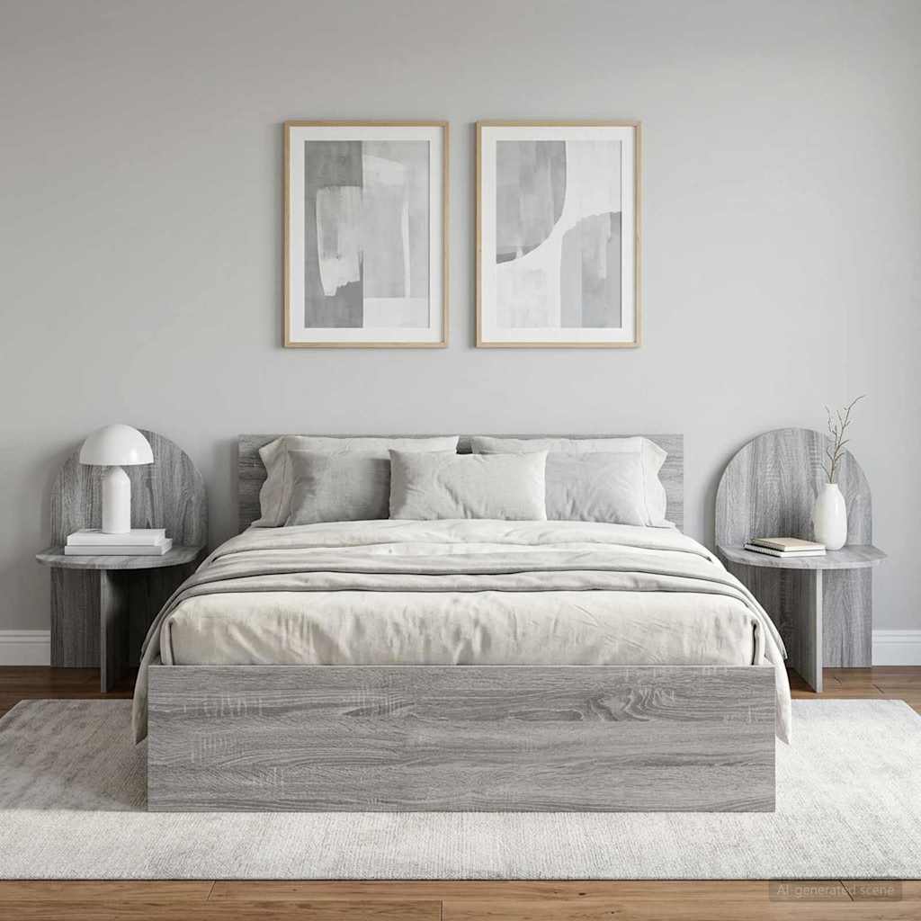 Nachtkastje 2 pcs Grijs sonoma 48 x 49 x 65 cm is nu te koop bij PeponiXL, paradijselijk wonen!