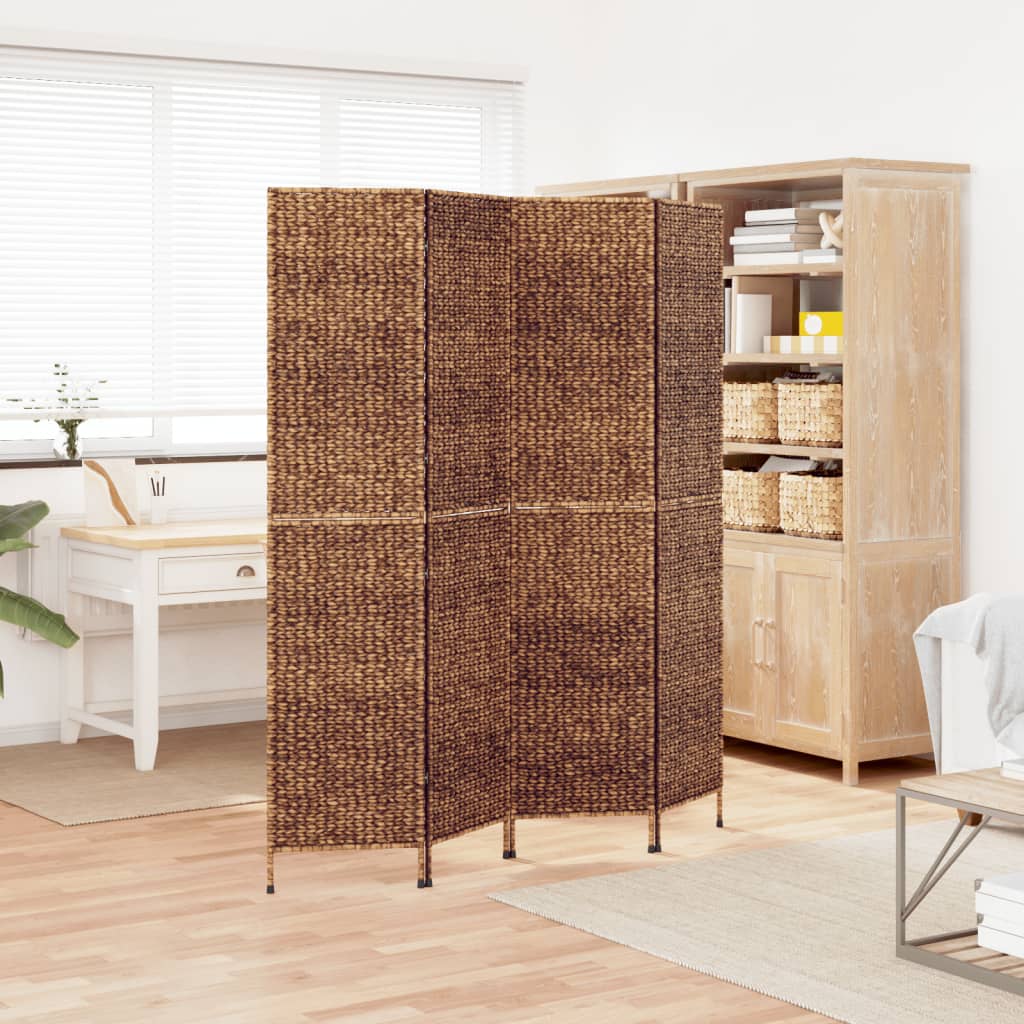 Kamerscherm met 4 panelen 163x180 cm waterhyacint bruin is nu te koop bij PeponiXL, paradijselijk wonen!