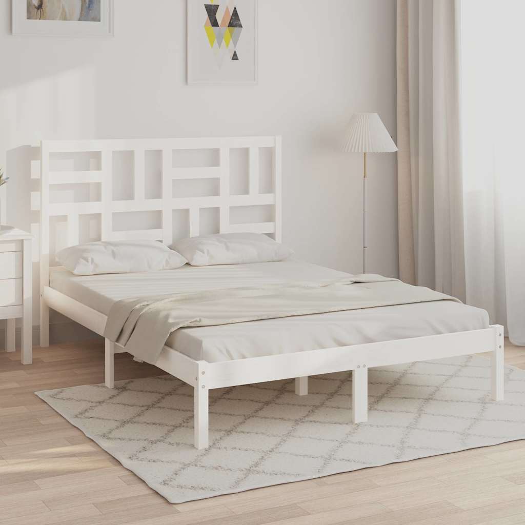 Bedframe massief hout wit 140x200 cm is nu te koop bij PeponiXL, paradijselijk wonen!