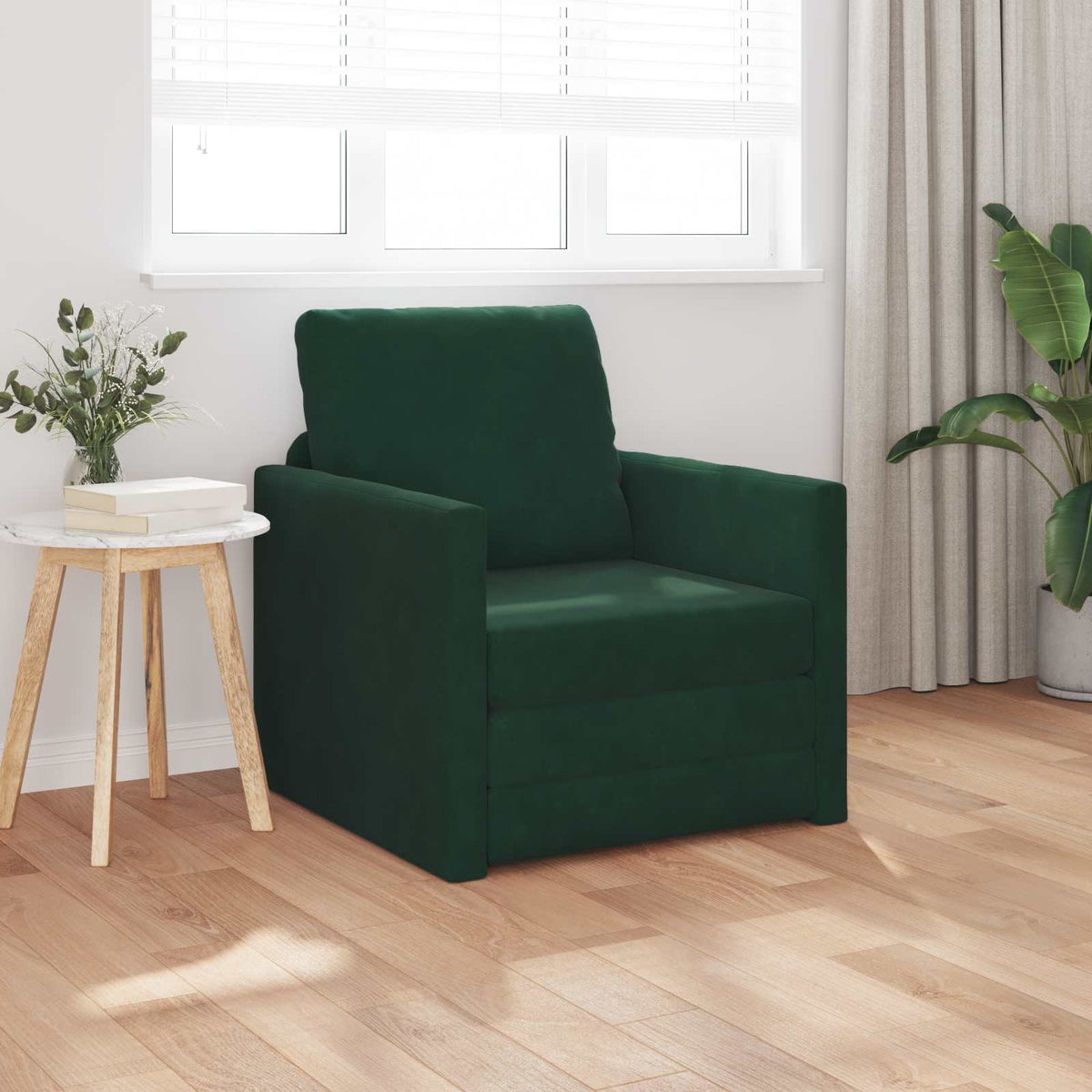 Slaapbank Donkergroen 74 x 77 x 81 cm Fluweel is nu te koop bij PeponiXL, paradijselijk wonen!