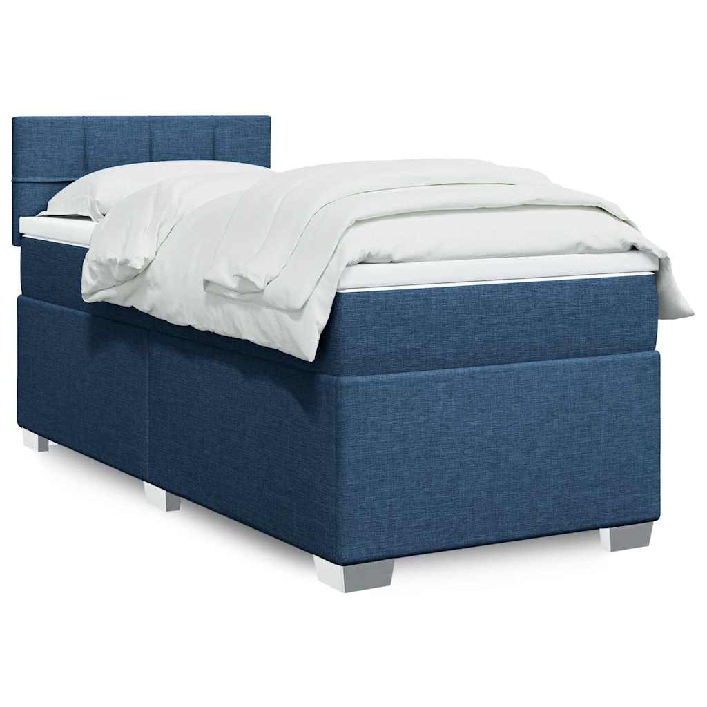 Boxspring met matras stof blauw 80x200 cm is nu te koop bij PeponiXL, paradijselijk wonen!