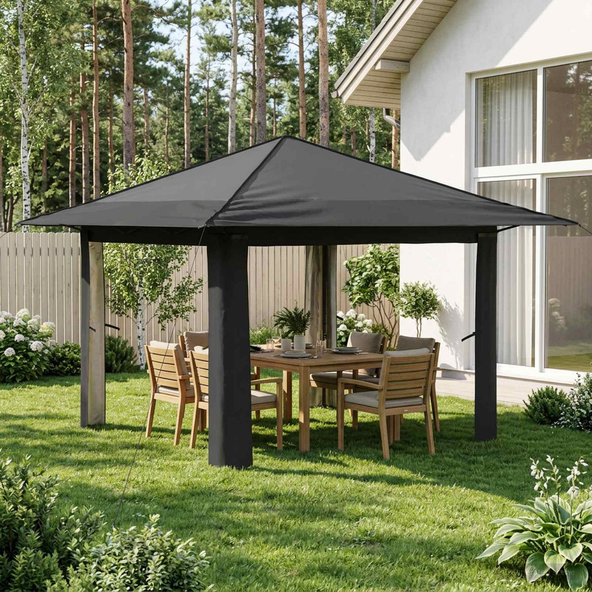 Gazebo zonder Zijwand Lichtgrijs en antracietkleurig is nu te koop bij PeponiXL, paradijselijk wonen!