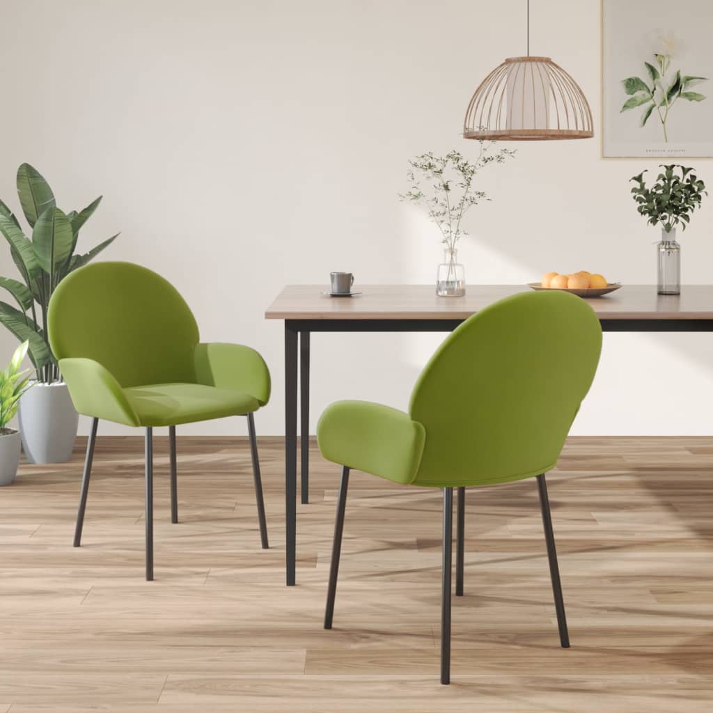 Eetkamerstoelen 2 st fluweel lichtgroen is nu te koop bij PeponiXL, paradijselijk wonen!