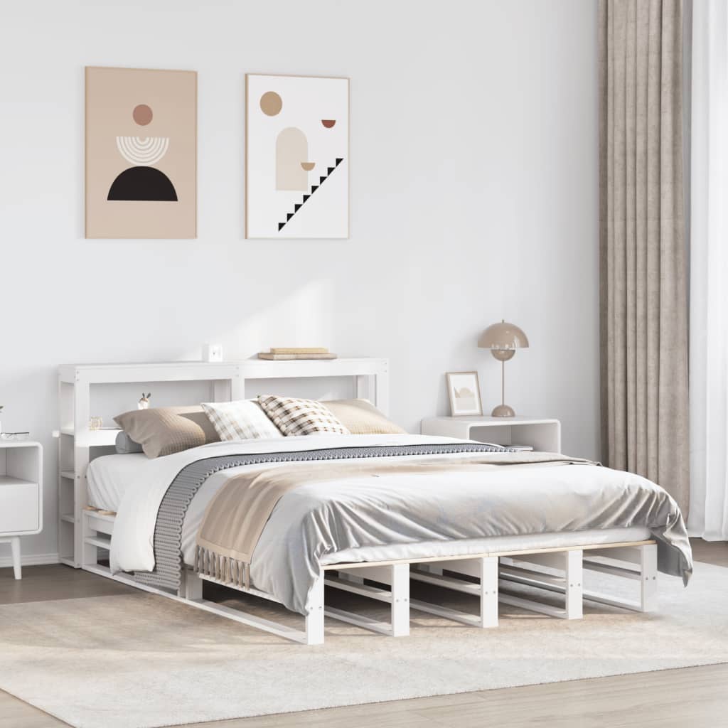 Bedframe zonder matras massief grenenhout wit 120x190 cm is nu te koop bij PeponiXL, paradijselijk wonen!