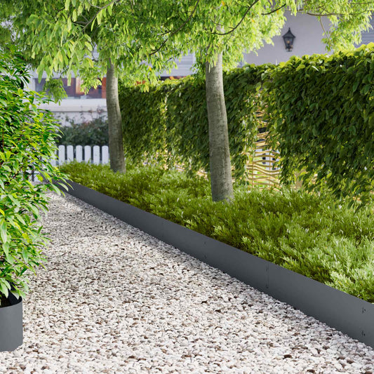 Tuinrand 20 pcs 103 x 25 cm metaal Antracietkleurig is nu te koop bij PeponiXL, paradijselijk wonen!