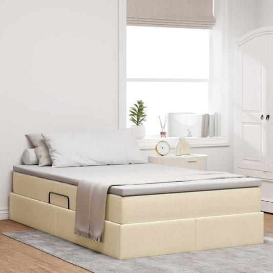 Opslag bed met matras met matras Crème 120 x 200 cm Polyester is nu te koop bij PeponiXL, paradijselijk wonen!