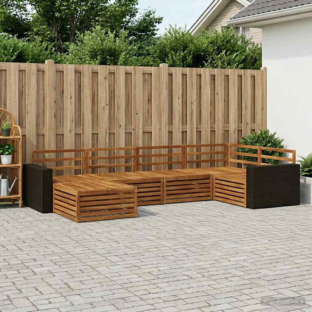 Buiten bankenset 6 pcs Naturel is nu te koop bij PeponiXL, paradijselijk wonen!