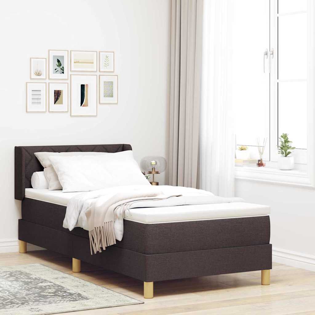 Boxspringbed met matras Donkerbruin 190 x 90 cm Polyester is nu te koop bij PeponiXL, paradijselijk wonen!