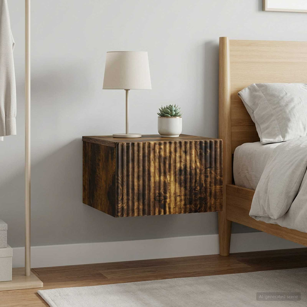 Wandbeugel Bedkast 2 pcs Gerookt eiken 33 x 34,5 x 20 cm is nu te koop bij PeponiXL, paradijselijk wonen!