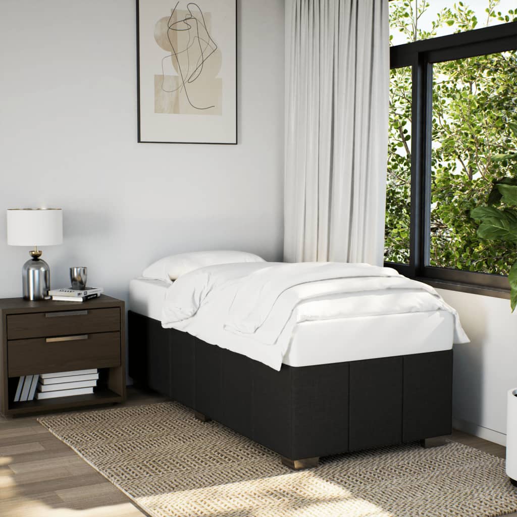 Bedframe zonder matras 90x200 cm stof zwart is nu te koop bij PeponiXL, paradijselijk wonen!