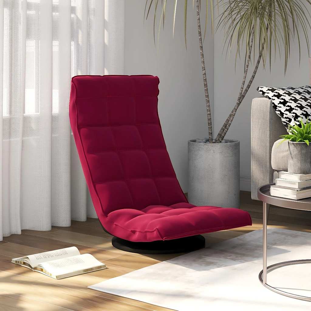 Vloerstoel draaibaar fluweel wijnrood is nu te koop bij PeponiXL, paradijselijk wonen!