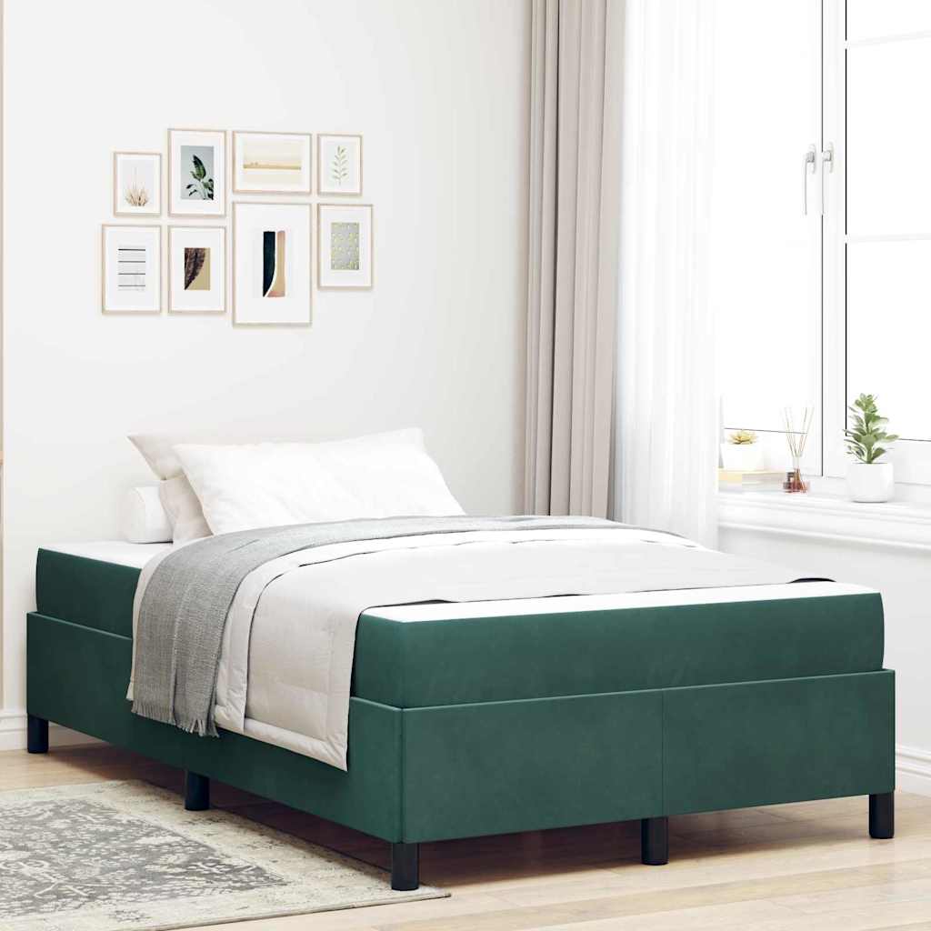 Bedframe met matras Donkergroen 120 x 190 cm Stof is nu te koop bij PeponiXL, paradijselijk wonen!