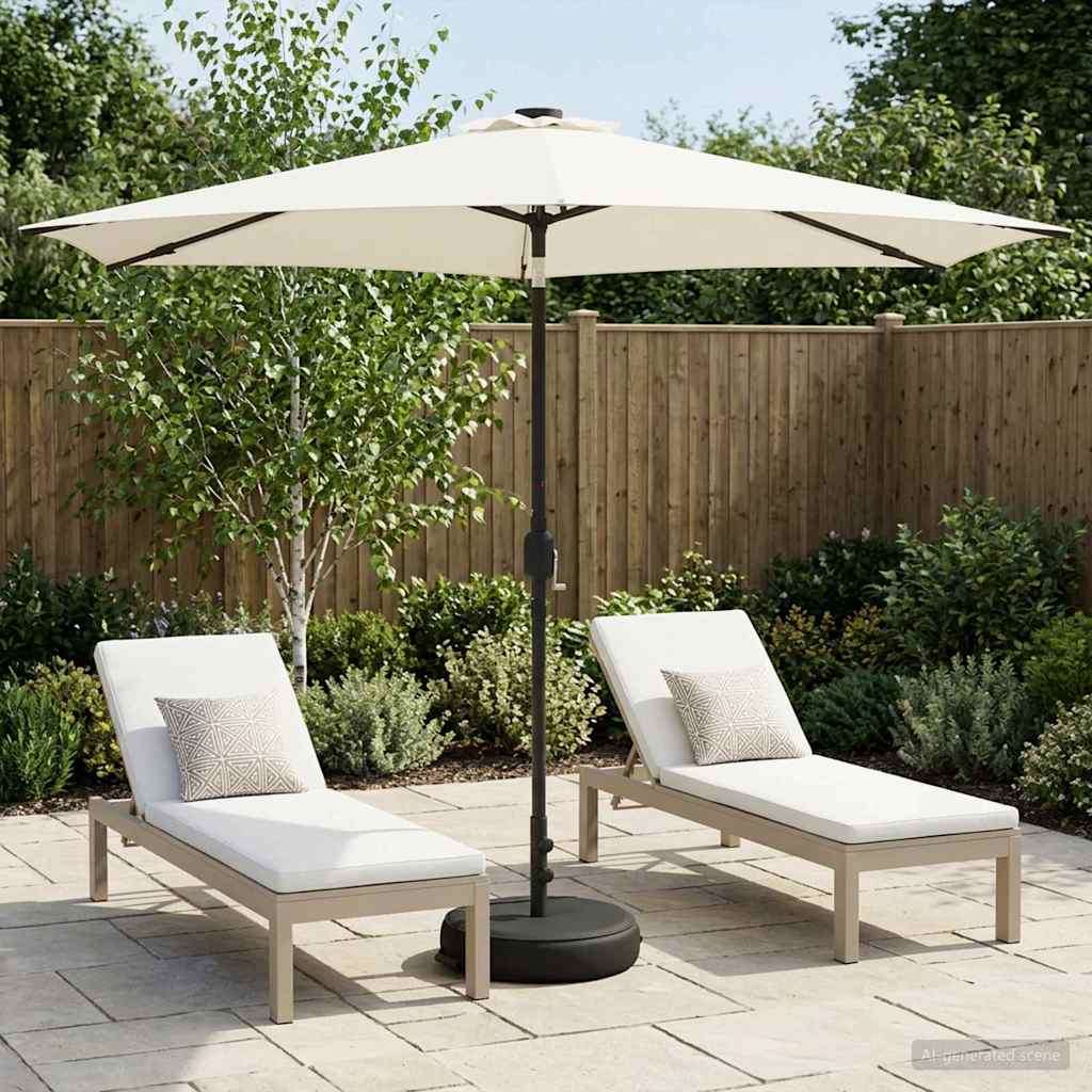 Tuinparasol met LED-lampen en voet 300 x 300 cm Polyester is nu te koop bij PeponiXL, paradijselijk wonen!
