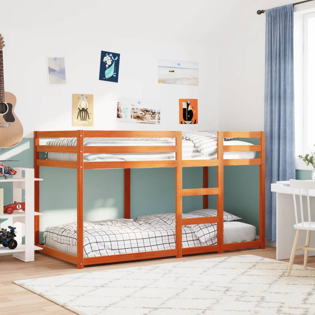 Stapelbed massief grenenhout wasbruin 90x190 cm is nu te koop bij PeponiXL, paradijselijk wonen!
