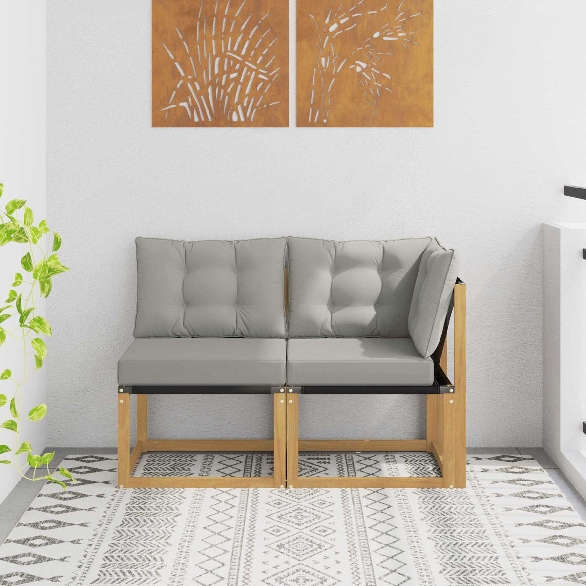 Outdoor Midden- en Hoeksalon met kussen 2 Stuk Wit is nu te koop bij PeponiXL, paradijselijk wonen!