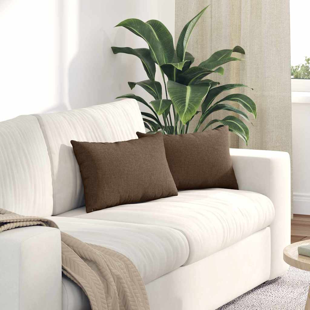 Sofa Kussens 2 pcs Bruin 50 x 30 cm Stof is nu te koop bij PeponiXL, paradijselijk wonen!