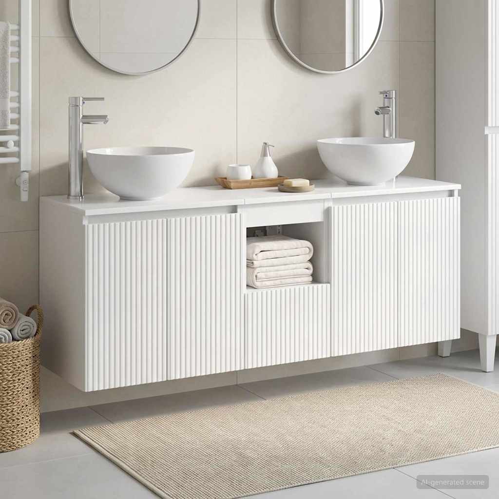 Badkamerkastenset 3 st Hoogglans Wit 49,5 x 41 x 64,5 cm is nu te koop bij PeponiXL, paradijselijk wonen!
