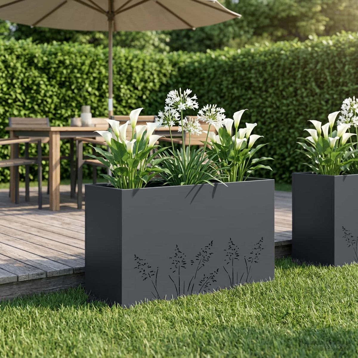 Plantenbak Antraciet 80 x 20 x 49 cm Koudgewalst staal is nu te koop bij PeponiXL, paradijselijk wonen!