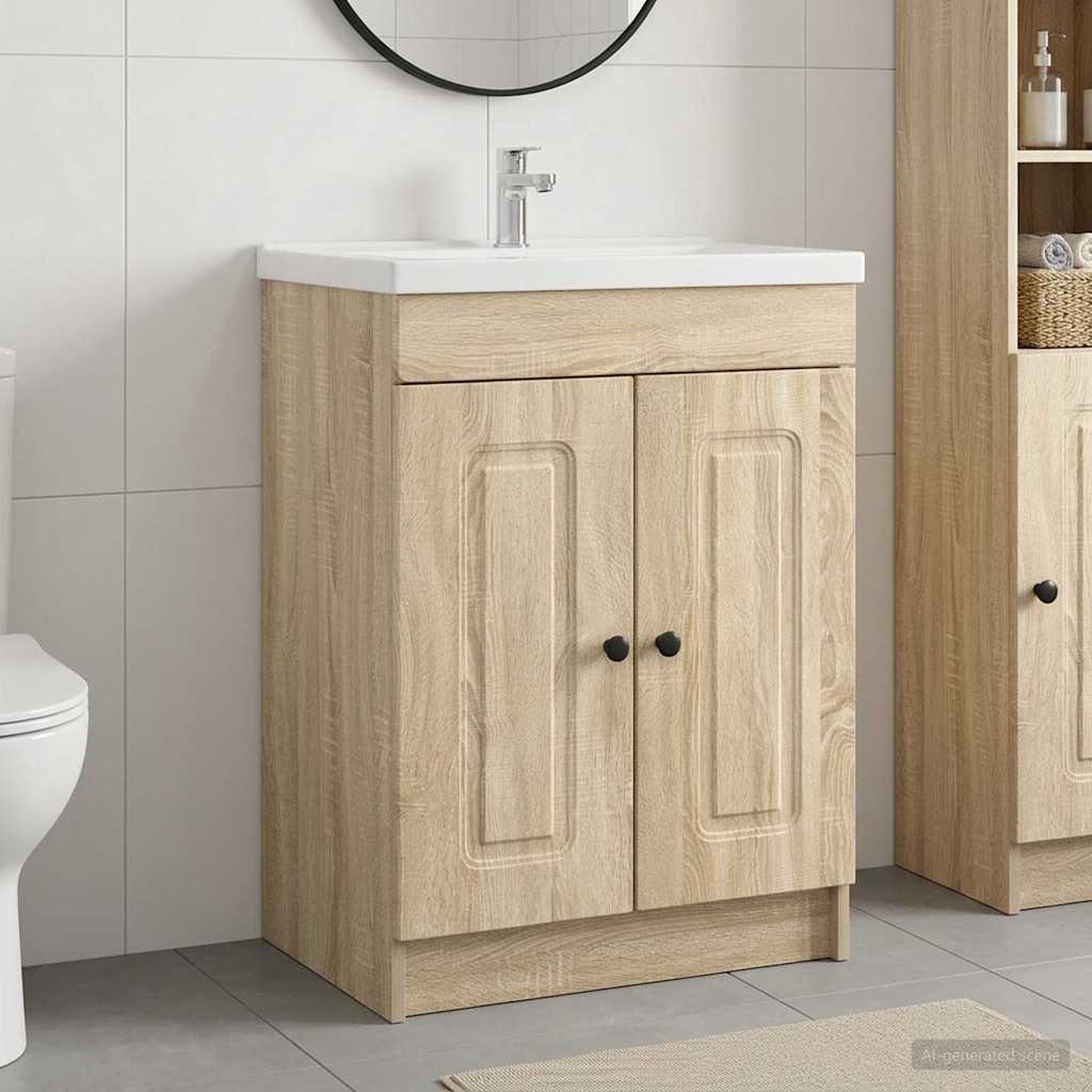 Badkamer onder wastafel kast Sonoma Eiken 78,5 x 37,5 x 81 cm is nu te koop bij PeponiXL, paradijselijk wonen!