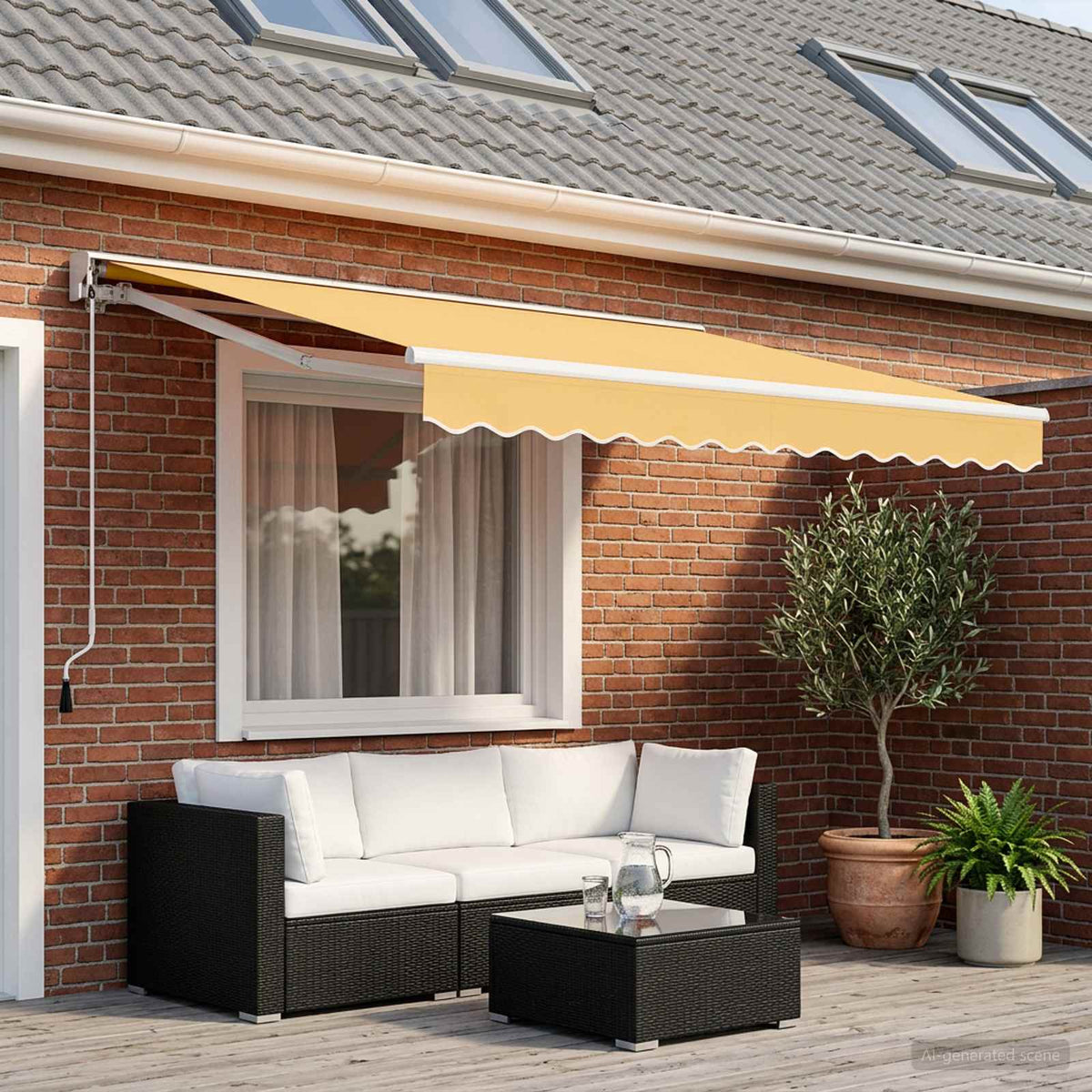 Elektrisch Uittrekbaar Zonnescherm Zand 3,5 x 2,5 m is nu te koop bij PeponiXL, paradijselijk wonen!