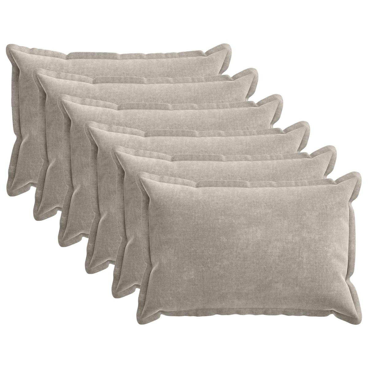 Kussensloop 6 st HOUTEN Lichtgrijs 50 x 75 cm Chenille Stof is nu te koop bij PeponiXL, paradijselijk wonen!
