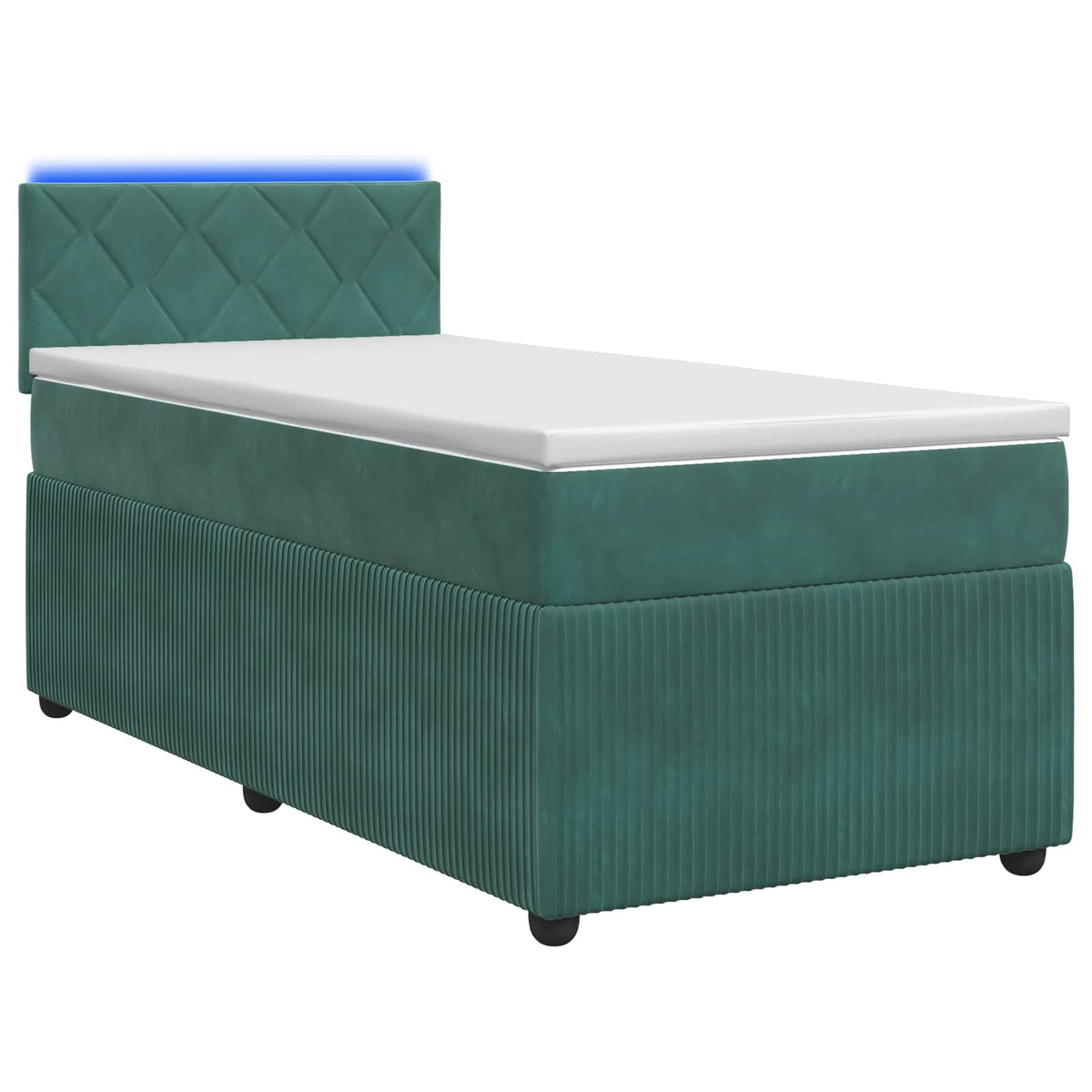 Boxspringbed met matras Donkergroen 80 x 200 cm Fluweel is nu te koop bij PeponiXL, paradijselijk wonen!