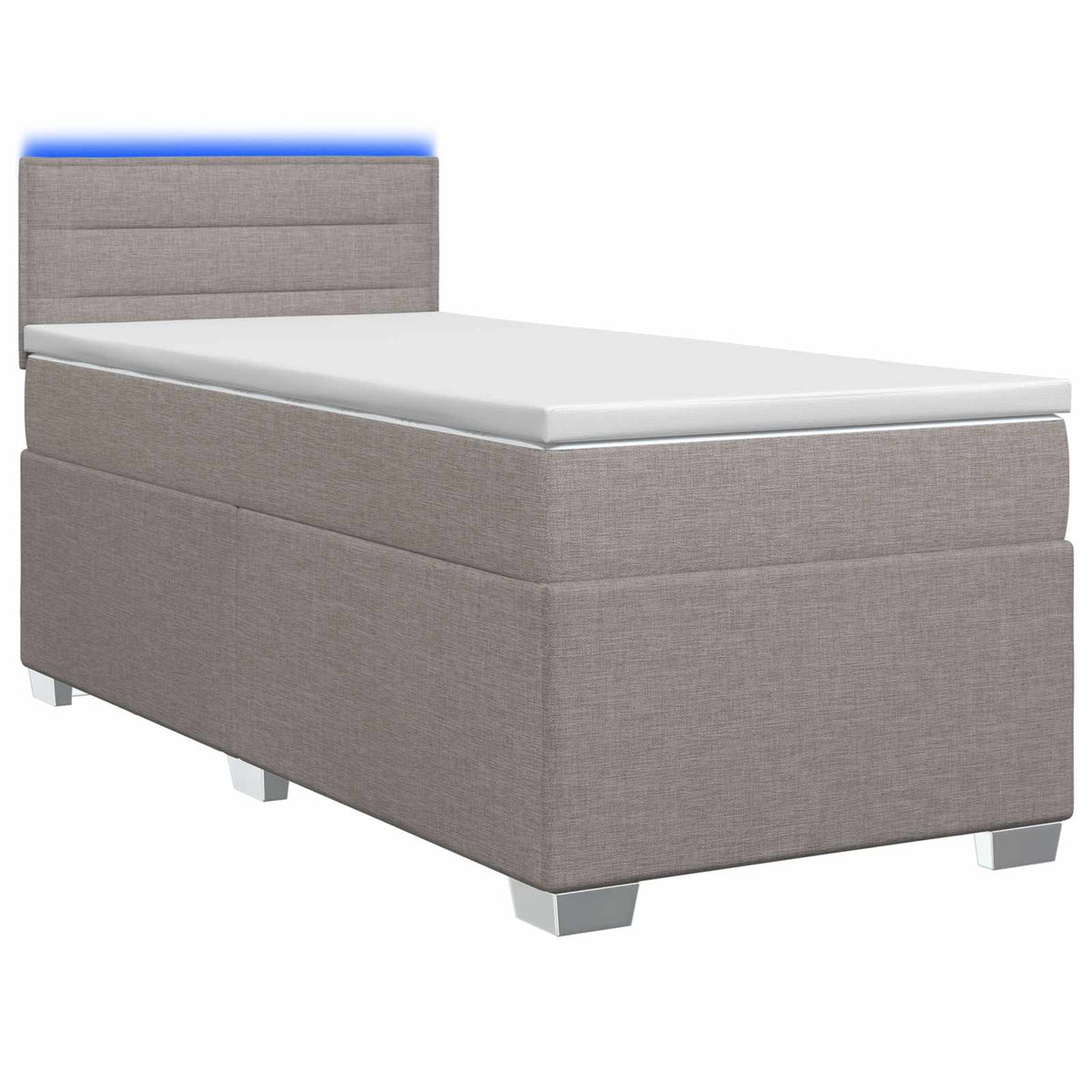 Boxspring Bed met Matras en LED Taupe 80 x 200 cm Stof is nu te koop bij PeponiXL, paradijselijk wonen!