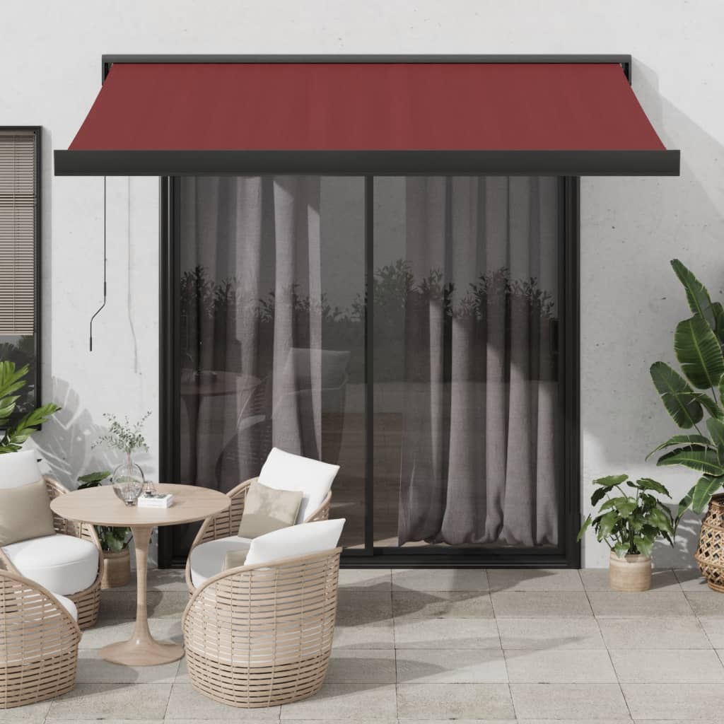 Luifel handmatig uittrekbaar 350x250 cm bordeauxrood is nu te koop bij PeponiXL, paradijselijk wonen!