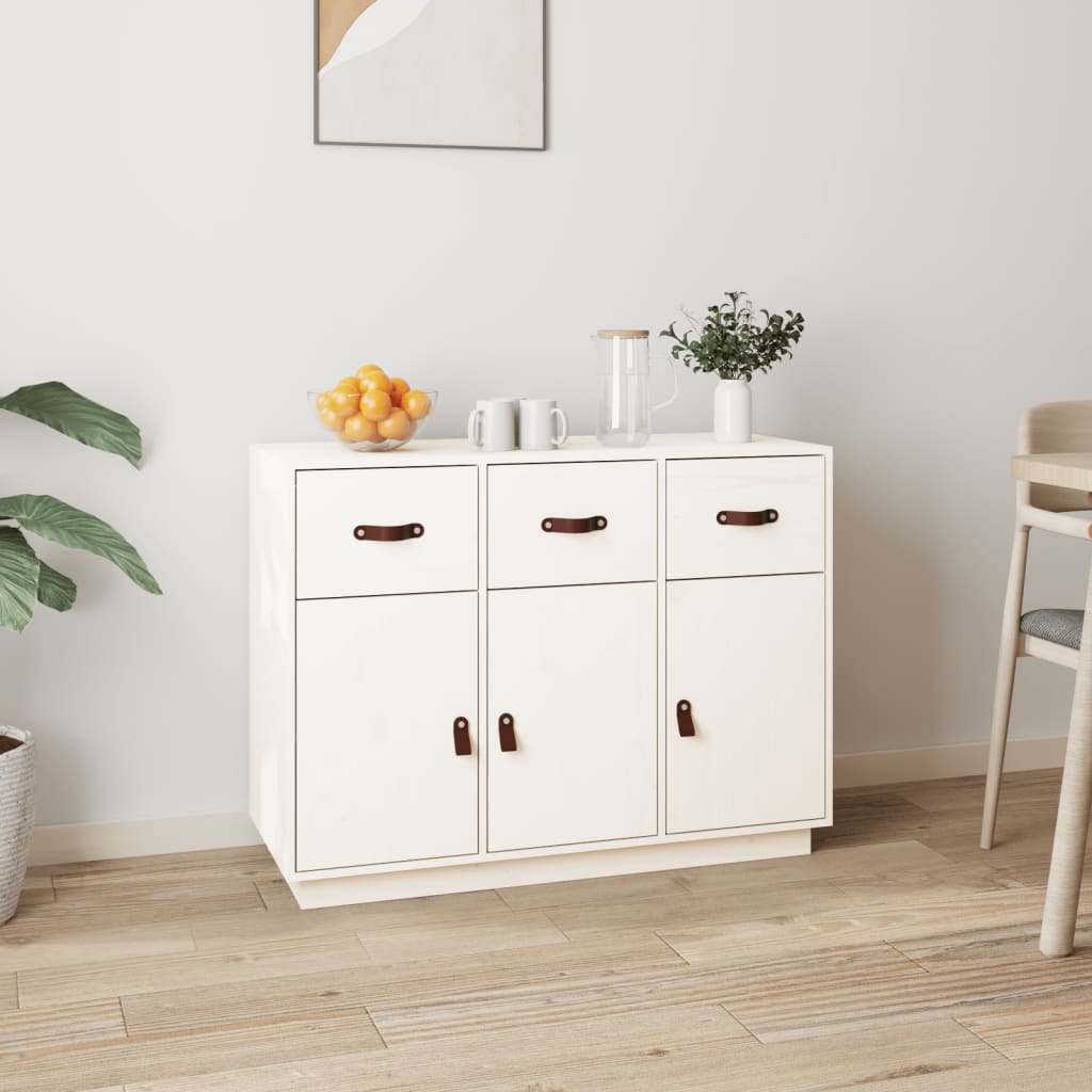 Dressoir 100x40x75 cm massief grenenhout wit is nu te koop bij PeponiXL, paradijselijk wonen!
