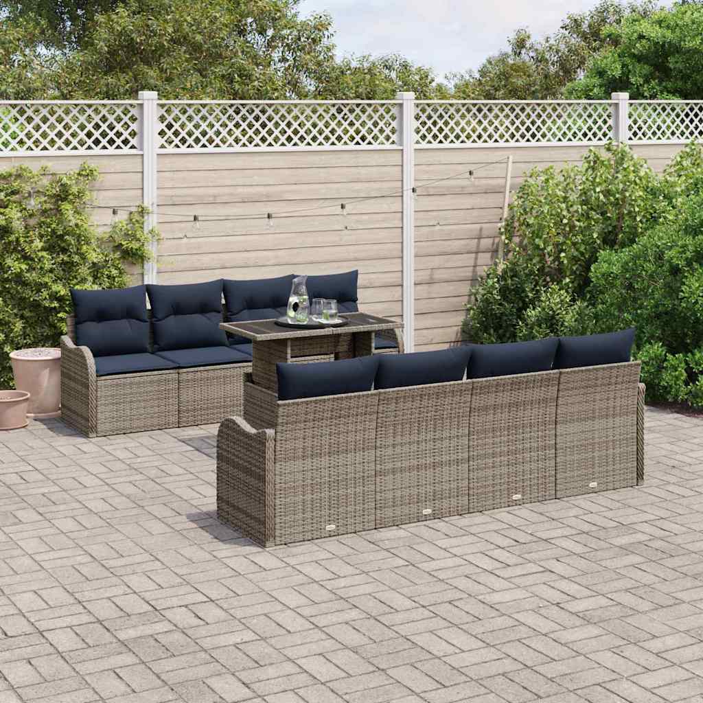 Tuin Sofa Set 7 st Grijs poly rattan is nu te koop bij PeponiXL, paradijselijk wonen!