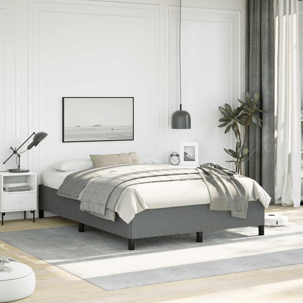 Bedframe zonder matras donkergrijs 137x190 cm stof is nu te koop bij PeponiXL, paradijselijk wonen!