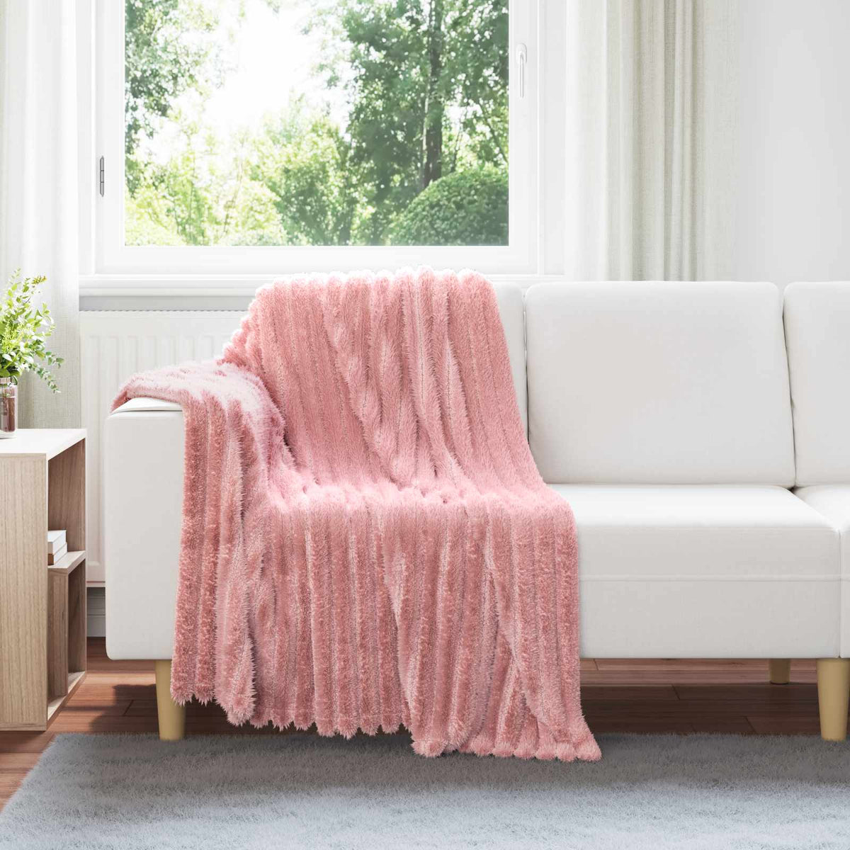 Gooi Deken Roze 150 x 130 cm Fleece is nu te koop bij PeponiXL, paradijselijk wonen!