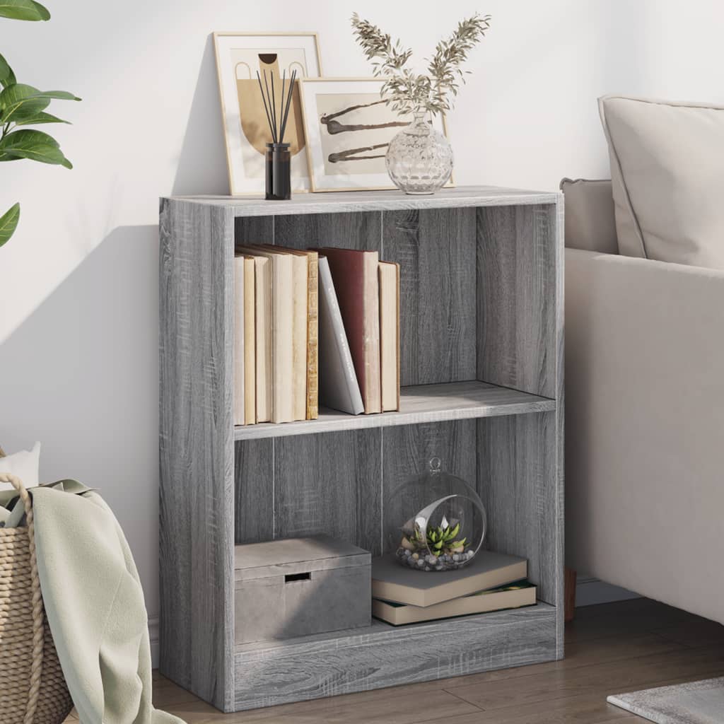 Boekenkast 60x24x76 cm bewerkt hout grijs sonoma eikenkleurig is nu te koop bij PeponiXL, paradijselijk wonen!