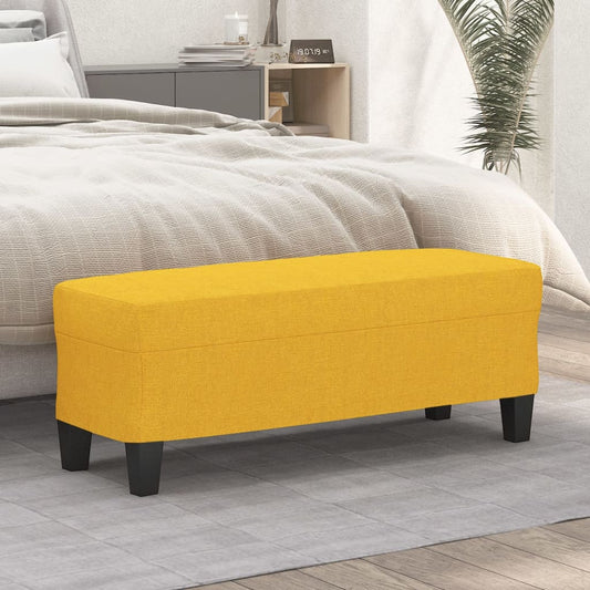 Bankje 100x35x41 cm stof lichtgeel is nu te koop bij PeponiXL, paradijselijk wonen!