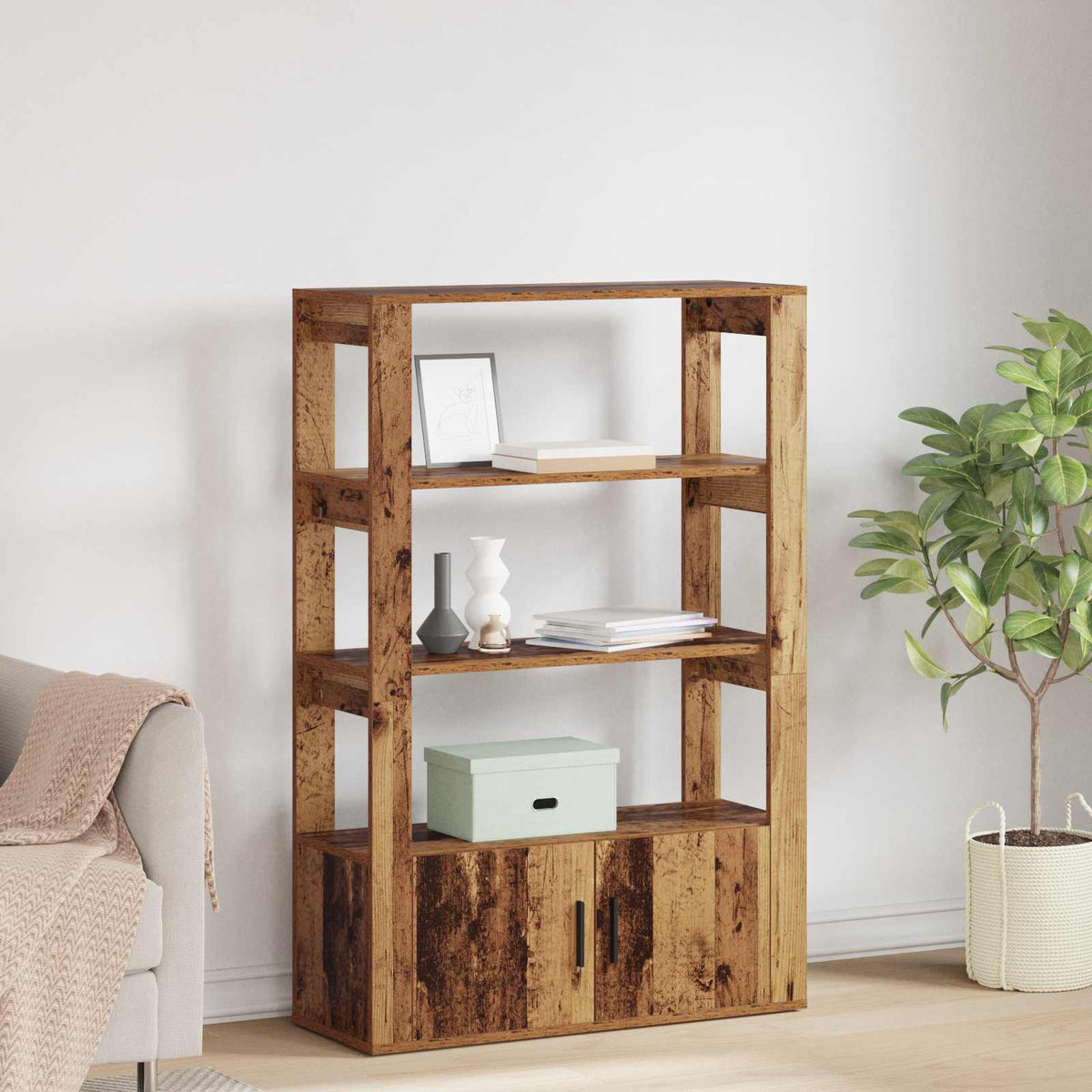 Dressoir Oud hout 30 x 80 x 119,5 cm Bewerkt hout is nu te koop bij PeponiXL, paradijselijk wonen!