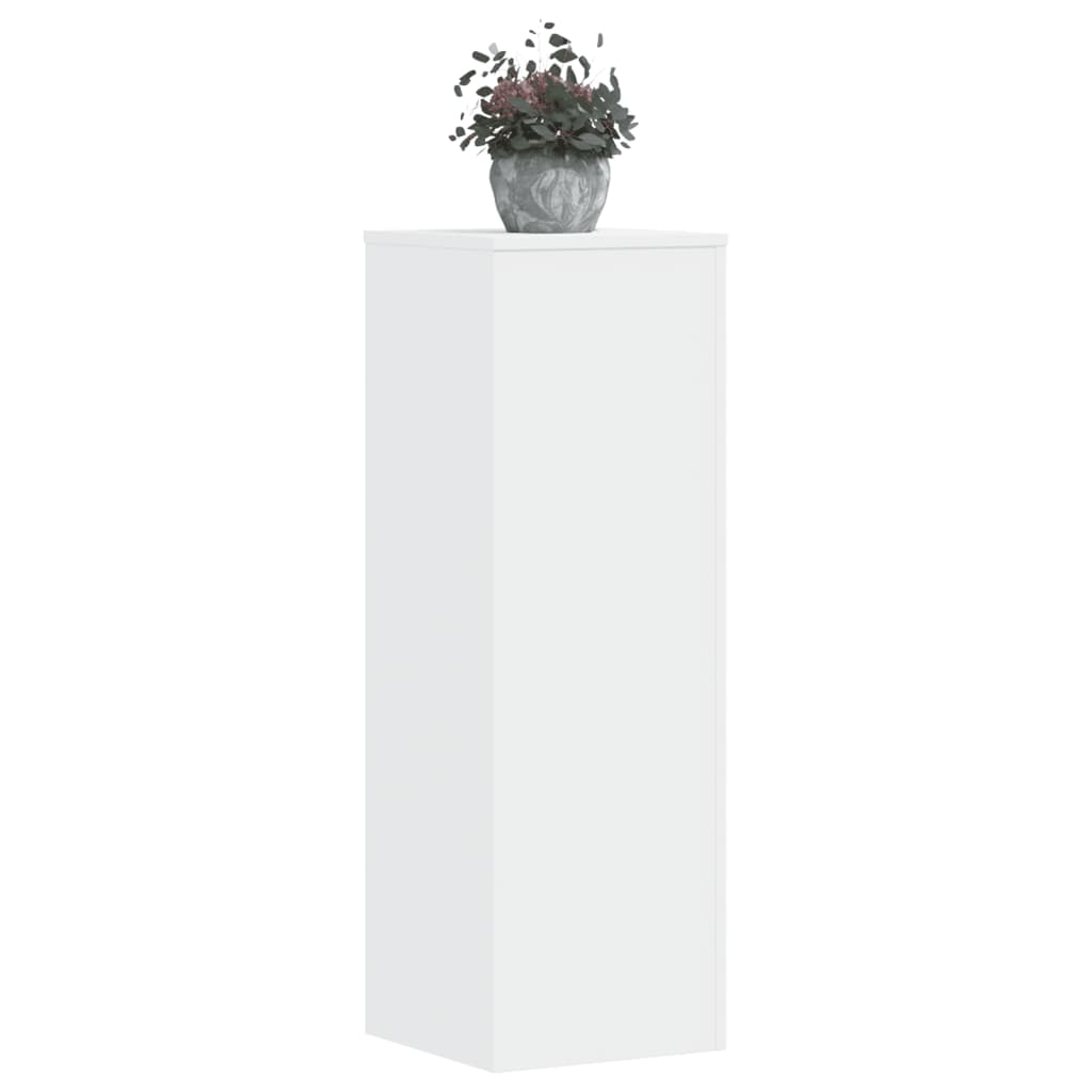 Plantenstandaards 2 st 33x33x100 cm bewerkt hout wit is nu te koop bij PeponiXL, paradijselijk wonen!